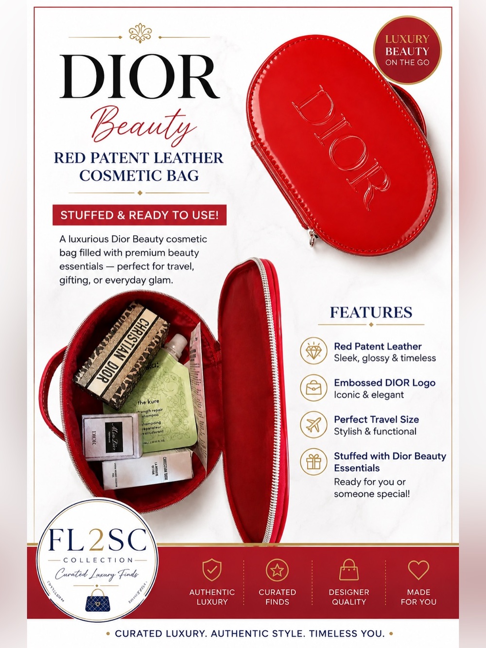 Dior Beauty Red Patent Cosmetic Case